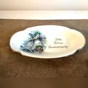 Vintage 25th Anniversary Porcelain Candy it Trinket Dish